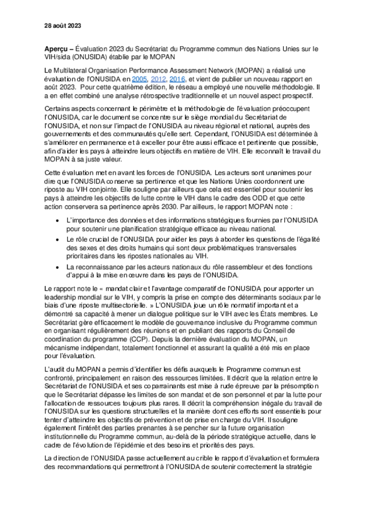 MOPAN report overview_FR