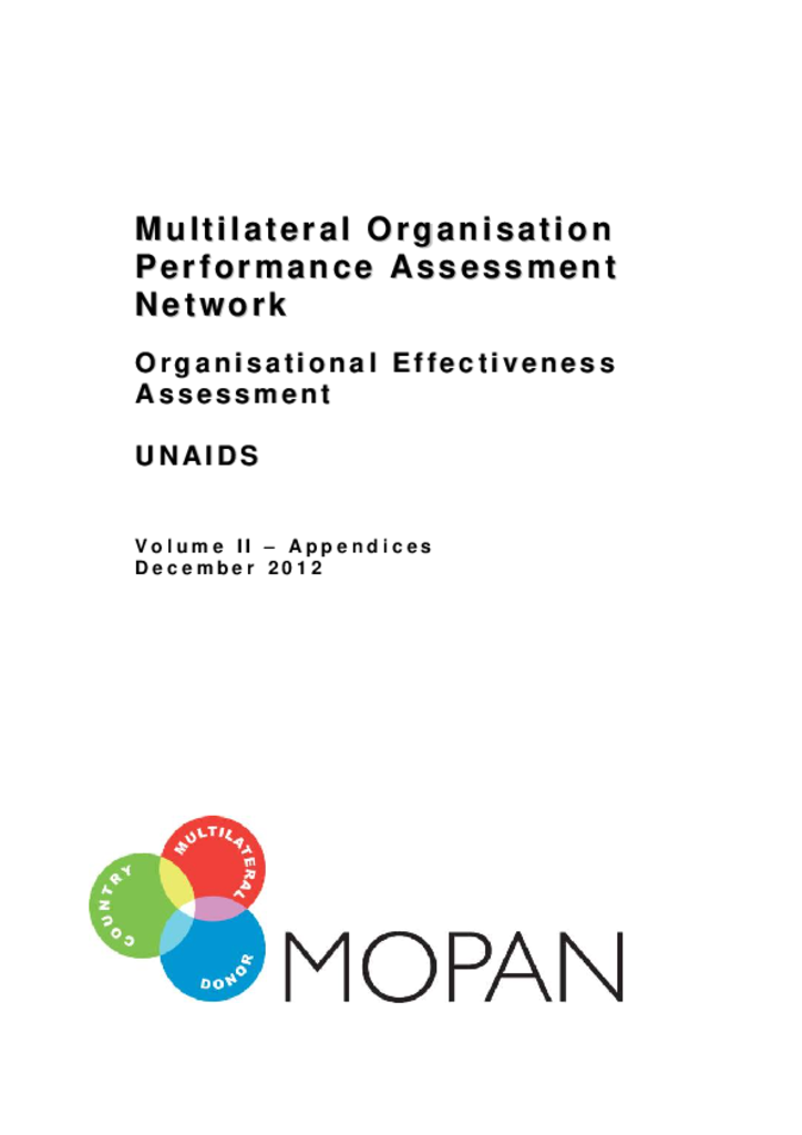 MOPAN_2012_UNAIDS_Final_Vol_2_Issued_December_2012 MOPAN_2012_UNAIDS_Final_Vol_2_Issued_December_2012